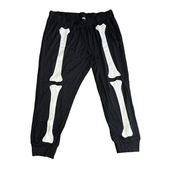 Women's Skeleton Pajama Set - Black & White Halloween Themed Long Sleeve Size 2X - Picture 4 of 12